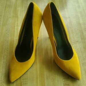 Marc Fisher Yellow Suede Pumps